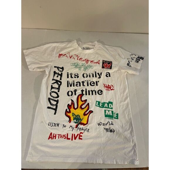Bleecker and Mercer mens Large t Shirt White It’s Only A Matter Of TimeA23 - Picture 1 of 5